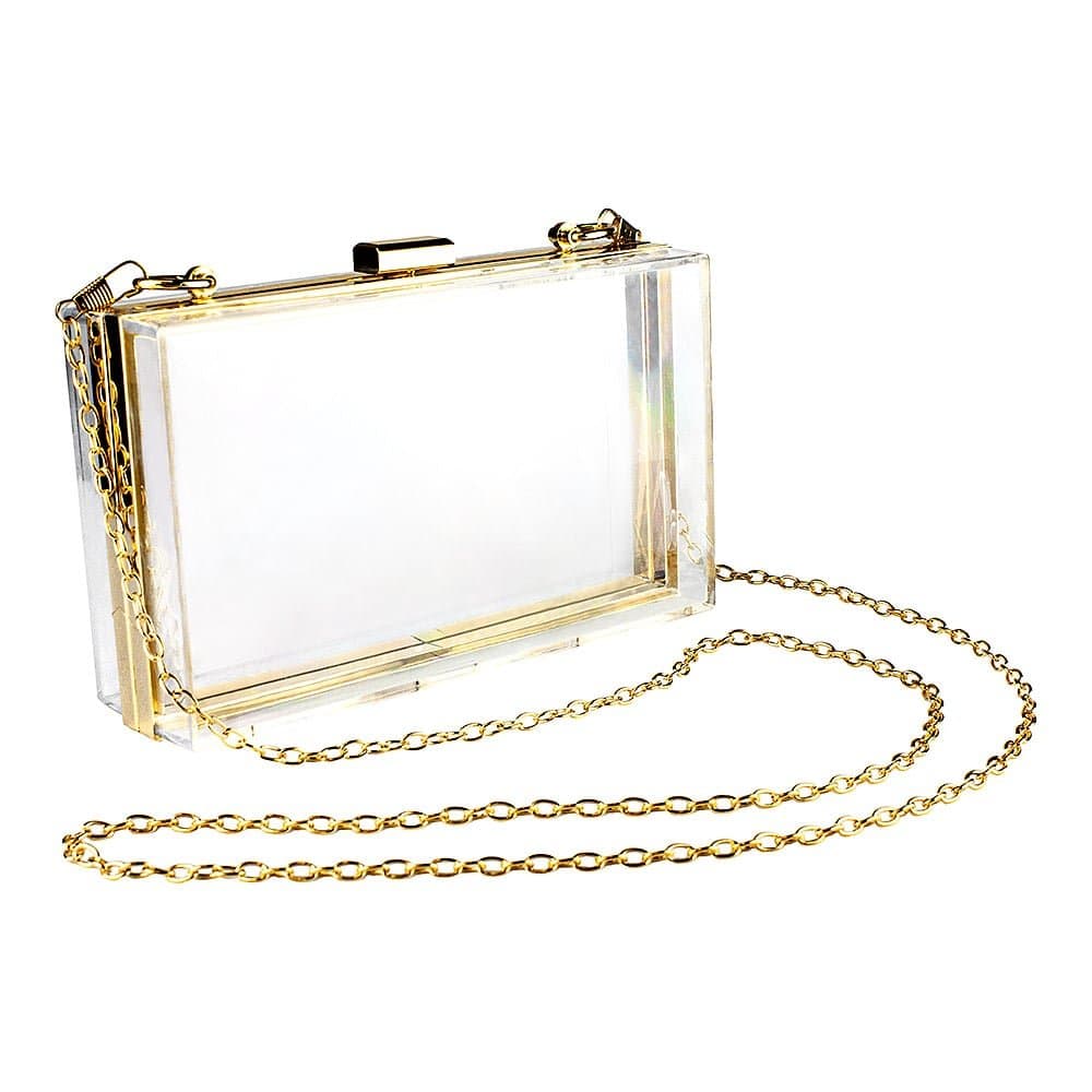 Transparent veske med kjede - Gull