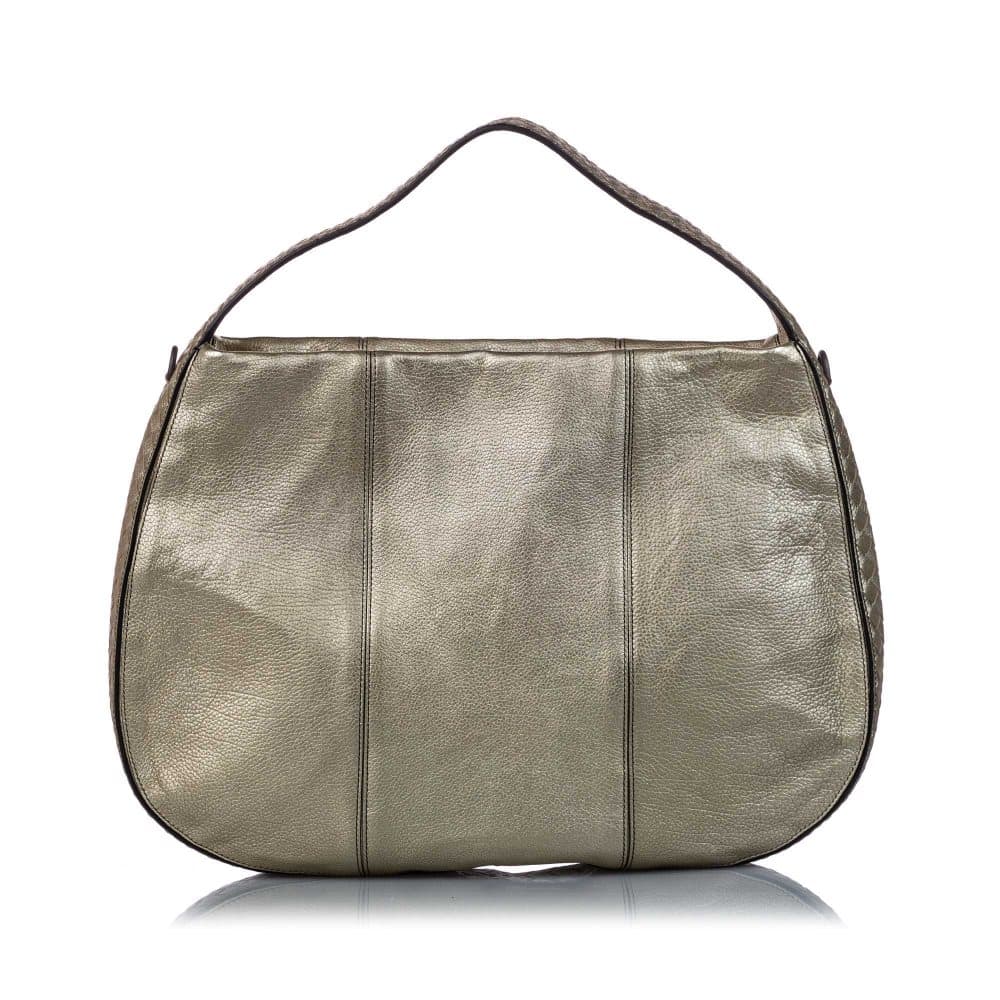 Bottega Veneta Large City Veneta Leather Satchel Gold
