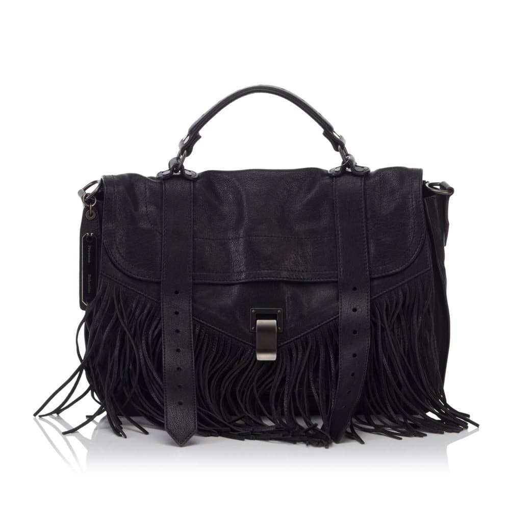 Proenza Schouler Leather Fringe PS1 Black