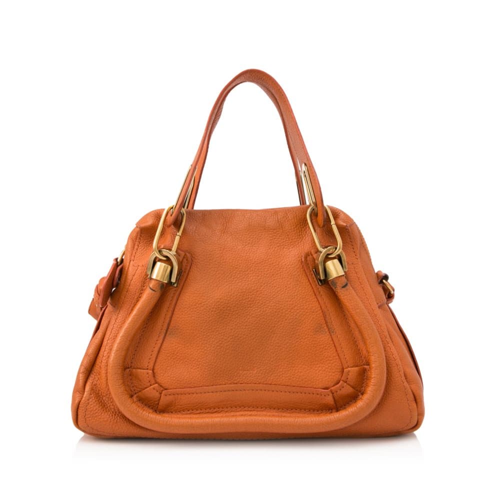 Chloe Small Paraty Leather Satchel Orange