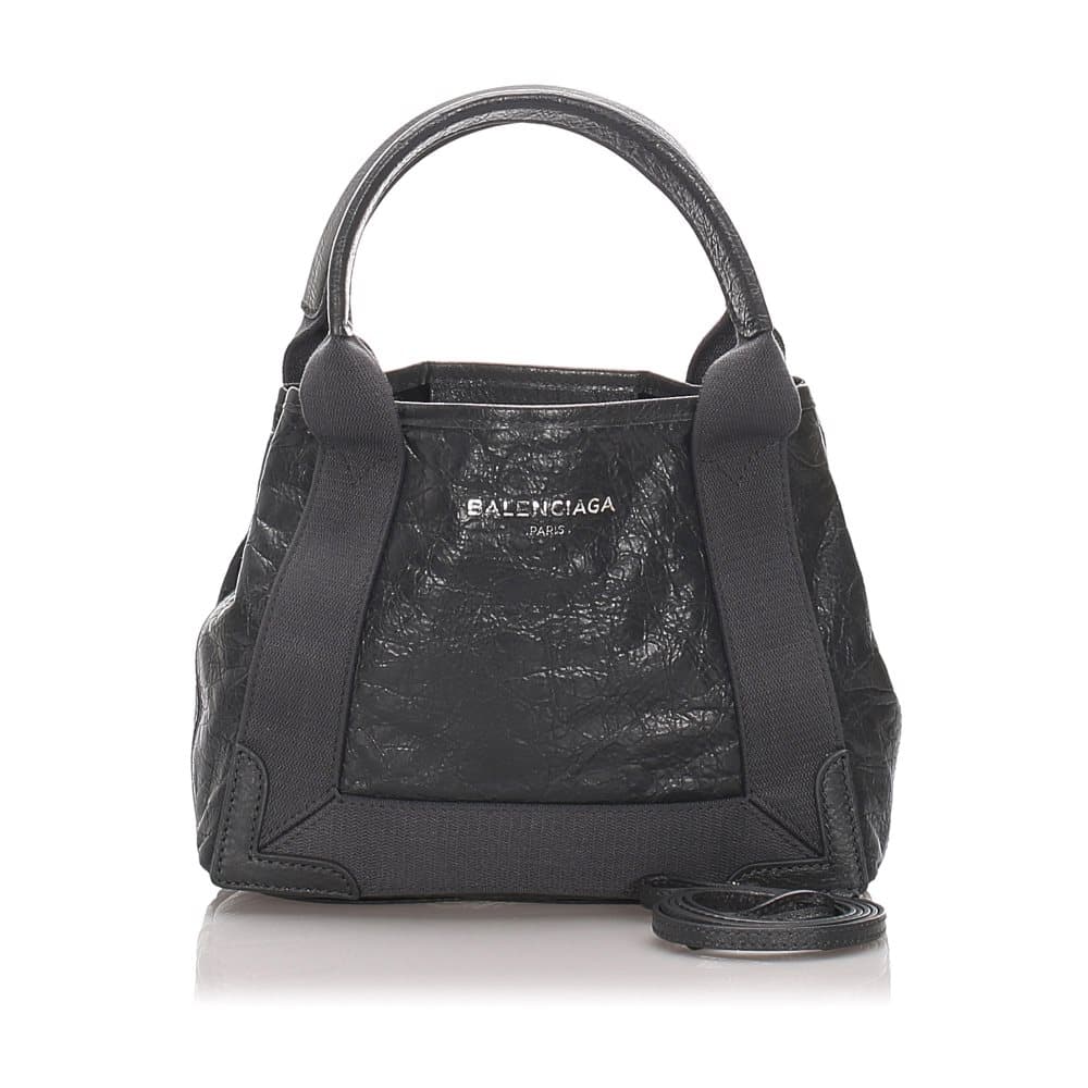 Balenciaga XS Navy Cabas Satchel Black