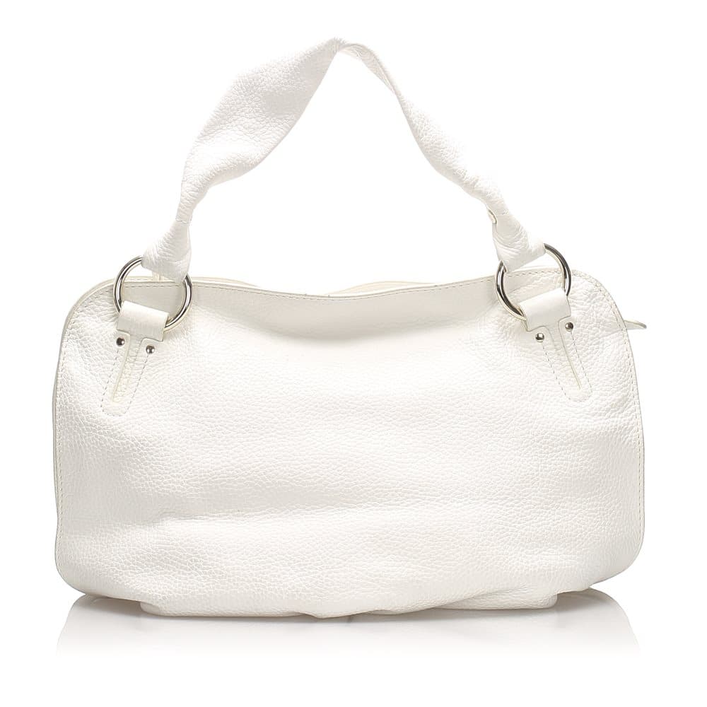 Celine Leather Bittersweet Handbag White