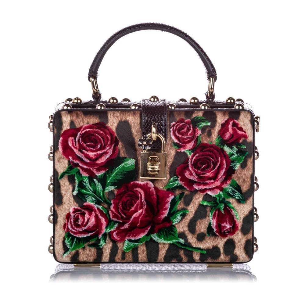 Dolce&Gabbana Rose Box Velvet Satchel Multi