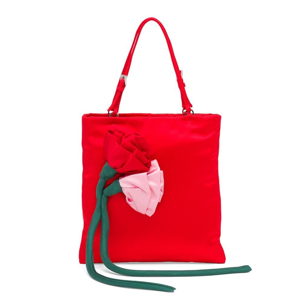 Prada Satin Handbag Red