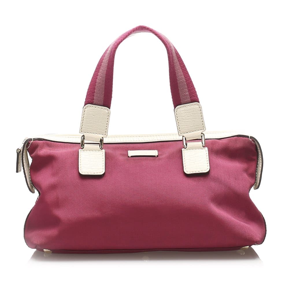 Pre-owned Gucci Nylon Handbag Red