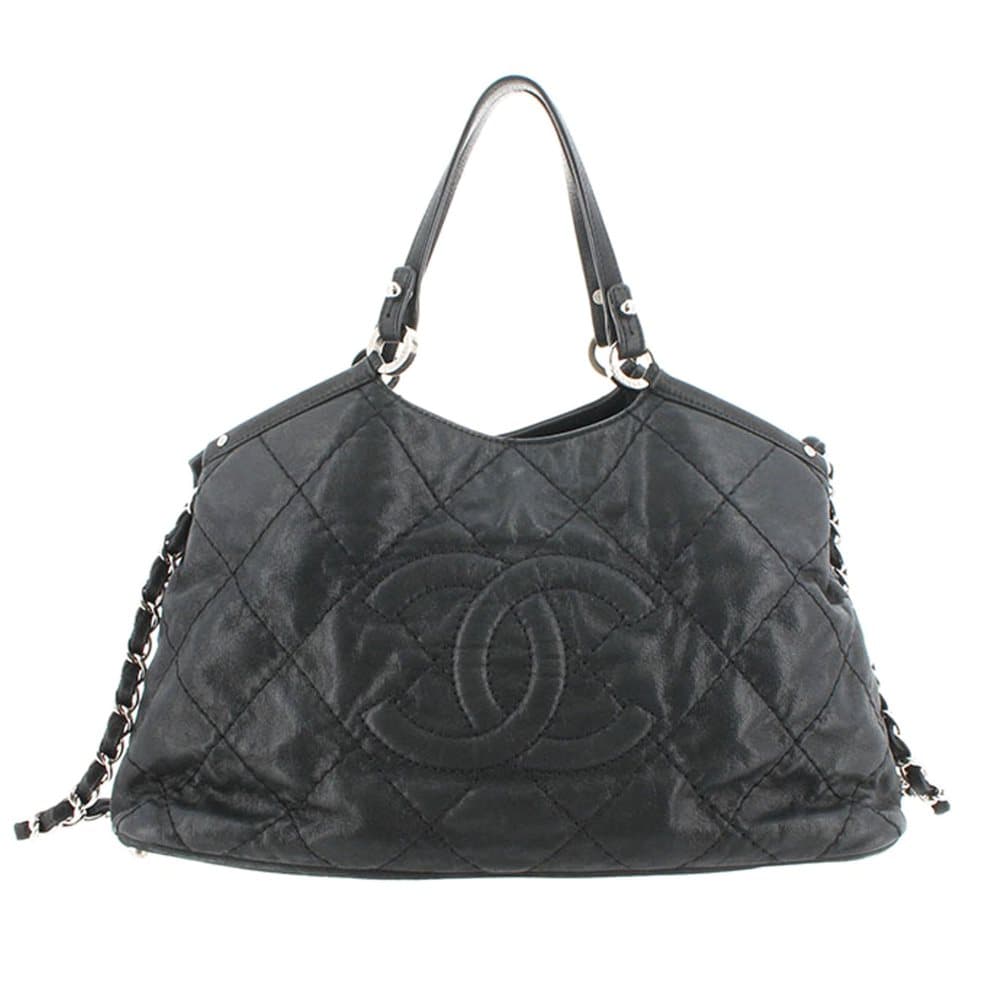 Chanel Sea Hit Leather Satchel Black
