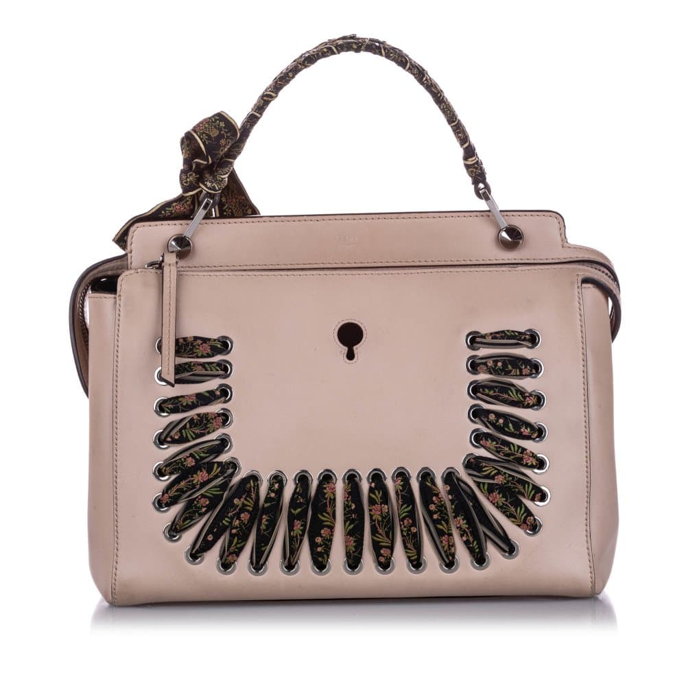 Fendi DotCom Leather Satchel Pink