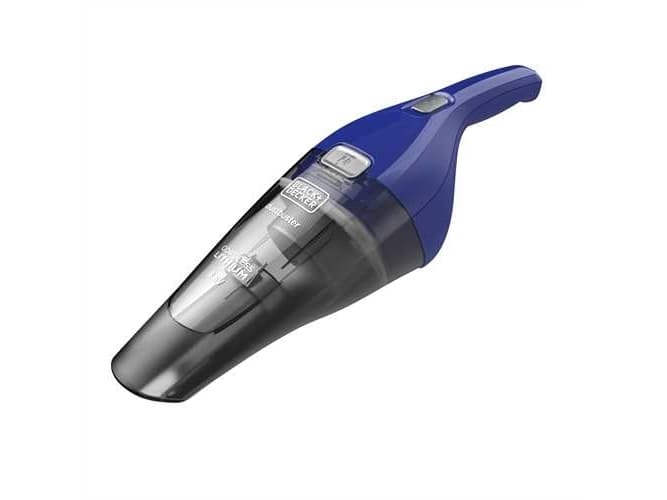 Black & Decker NVC115WA, Torr, Filtrering, 630 l/min, Utan påse, 0,385 l, Blå, Grå