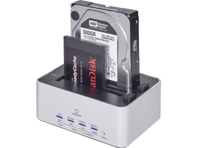 Renkforce rf-docking-07 USB 3.0 SATA 2 porte Harddisk-dockingstation med Clone-funktion