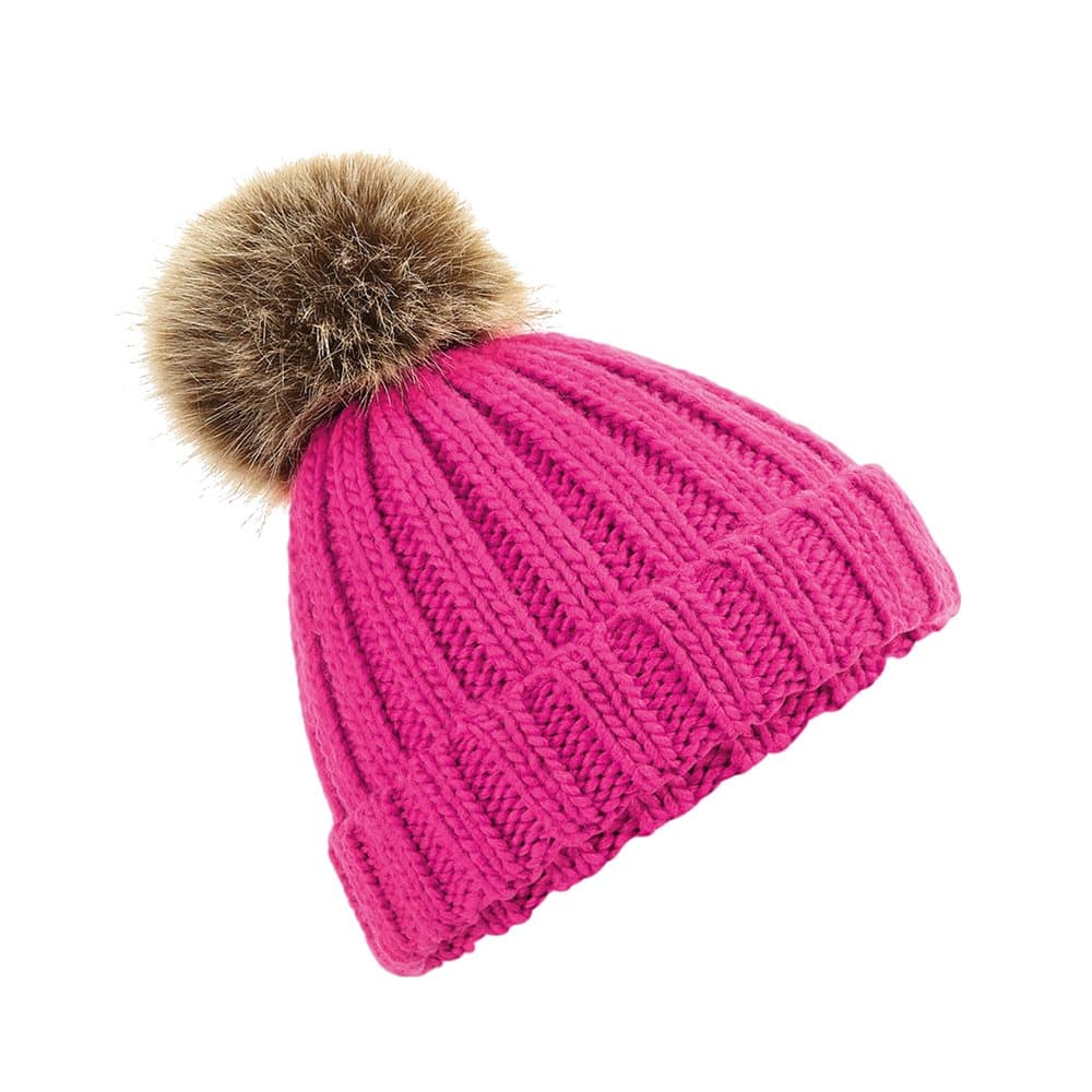 Beechfield Junior Unisex PomPom Chunky Beanie