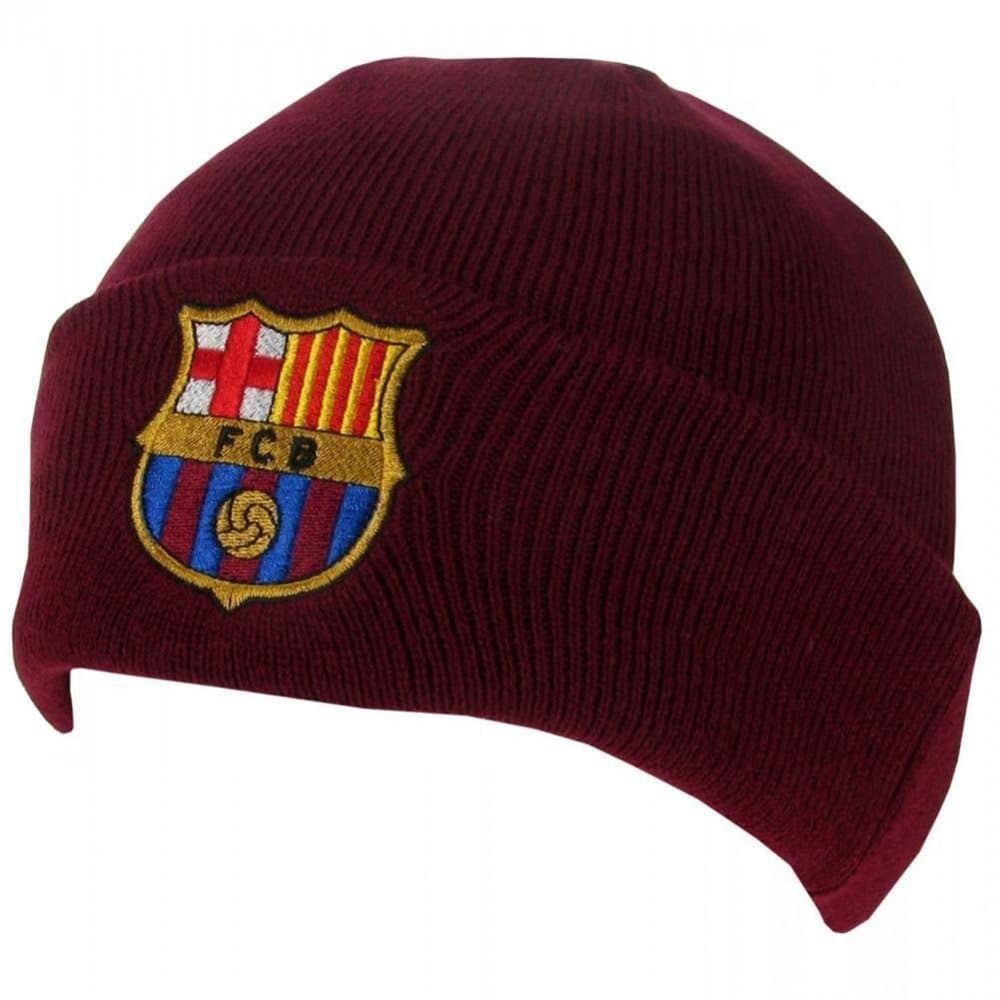 FC Barcelona Official Adults Unisex Turn Up Knitted Hat