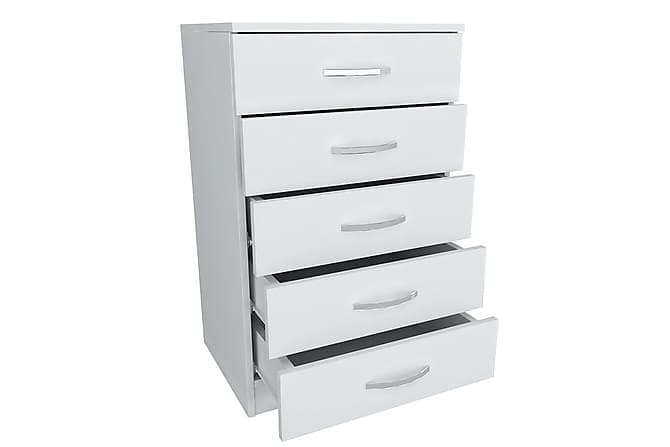 Diwander sengebord 5 skuffer Hvid