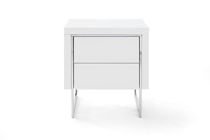 ZISA Nattbord 50 cm Hvit | Krom
