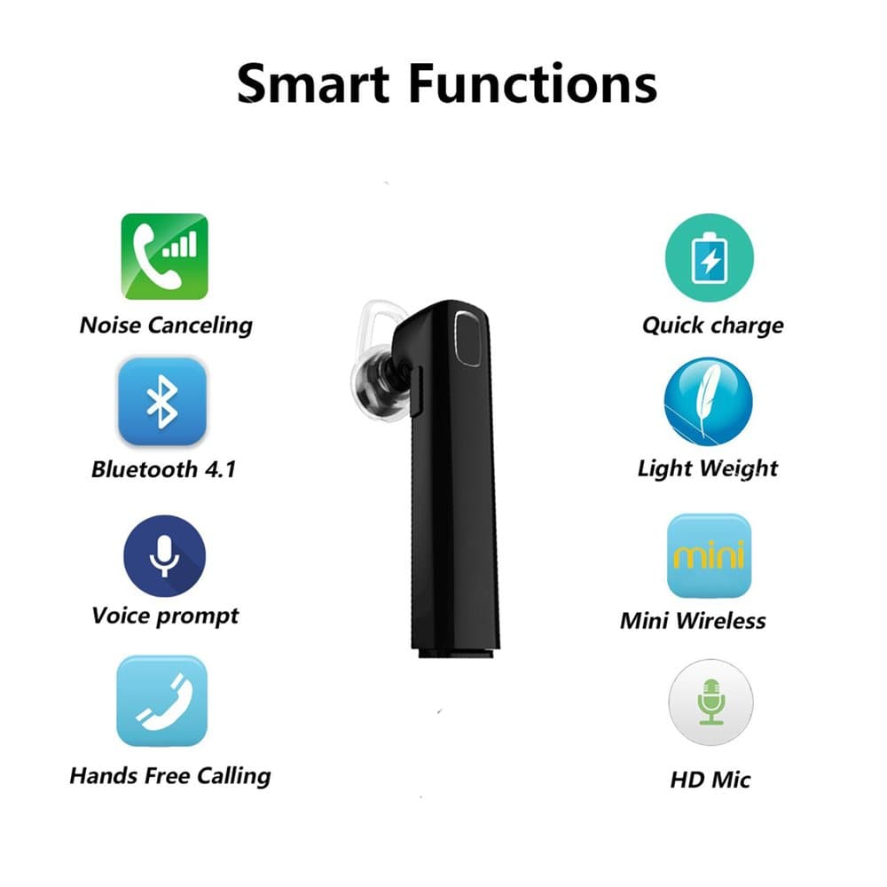 Bluetooth Headset with Microphone - Black