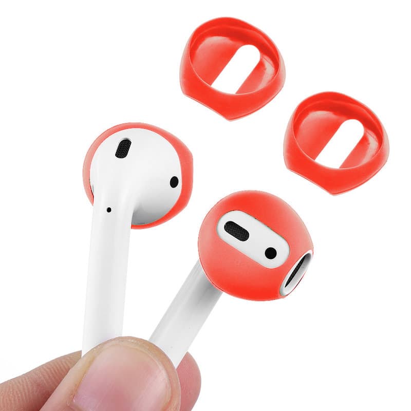 2 Par - Silikon Skydd till AirPods Hörlurar - Röd