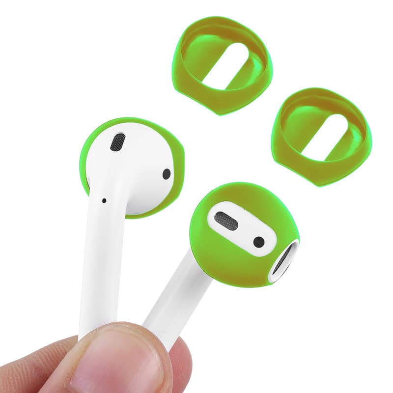 2 Par - Silikon Skydd till AirPods Hörlurar - Grön