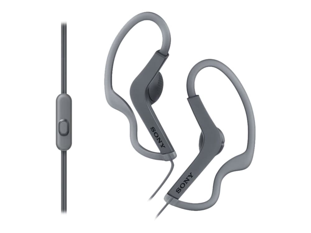 Sony MDR-AS210AP - Sport - ørepropper med mikrofon - ørepropp - over-øret-montering - kablet - 3,5 mm jakk - svart