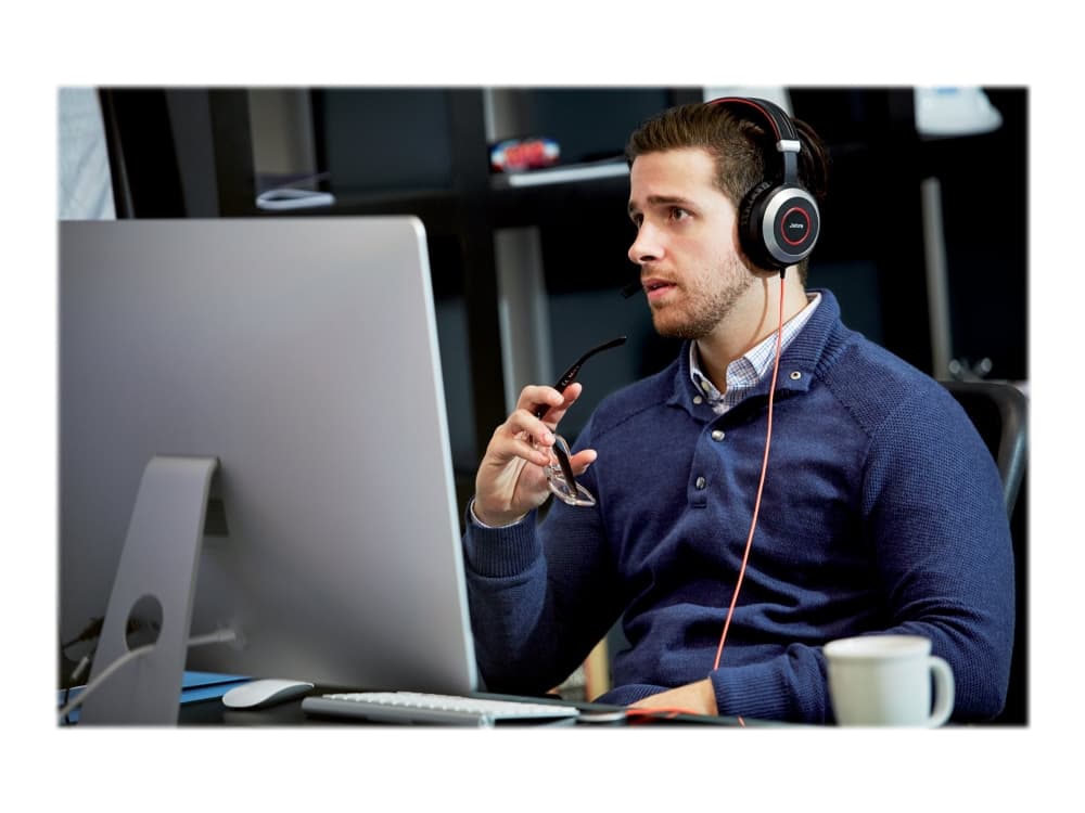 Jabra Evolve 80 Stereo Replacement - Hodesett - full størrelse - kablet - aktiv støydemping - 3,5 mm jakk - for Evolve 80 MS stereo, 80 UC stereo