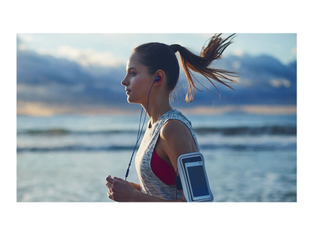 Sony MDR-XB510AS - Sports - hörlurar med mikrofon - inuti örat - kabelansluten - 3,5 mm kontakt - blå