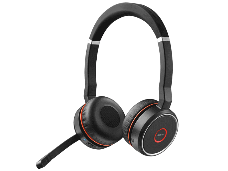 Jabra Evolve 75 UC Stereo - Hodesett - on-ear - Bluetooth - trådløs - aktiv støydemping - USB