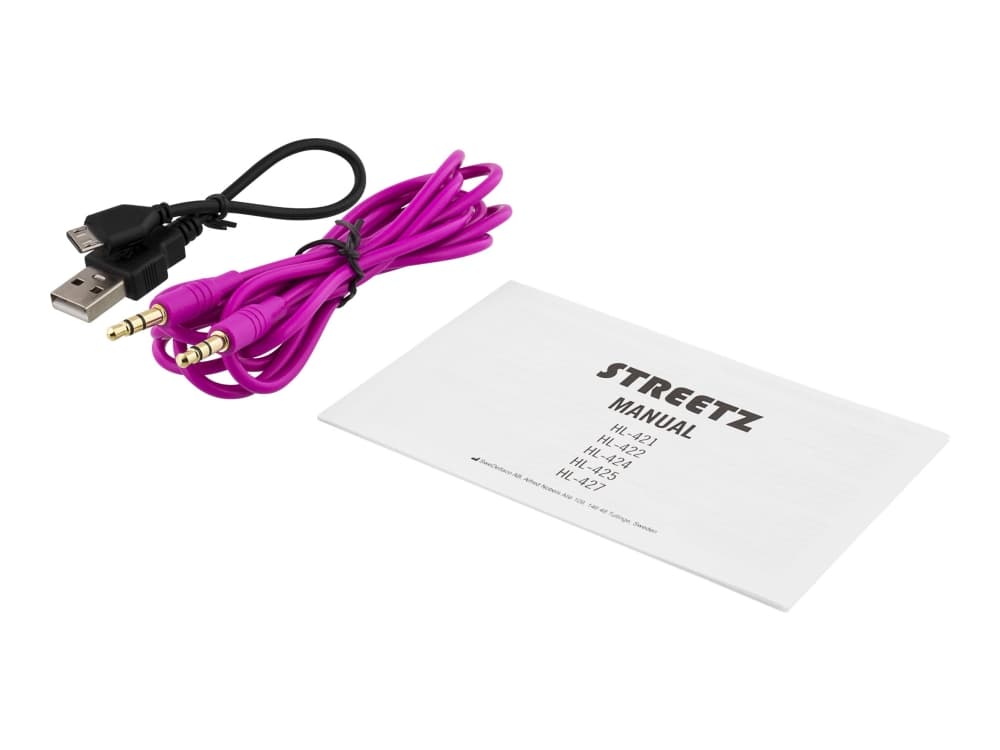 Streetz HL-425 - Hodetelefoner med mikrofon - full størrelse - Bluetooth - purpur