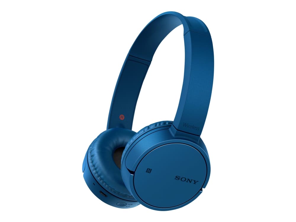 Sony WH-CH500 - Hodetelefoner med mikrofon - full størrelse - Bluetooth - trådløs - NFC - blå