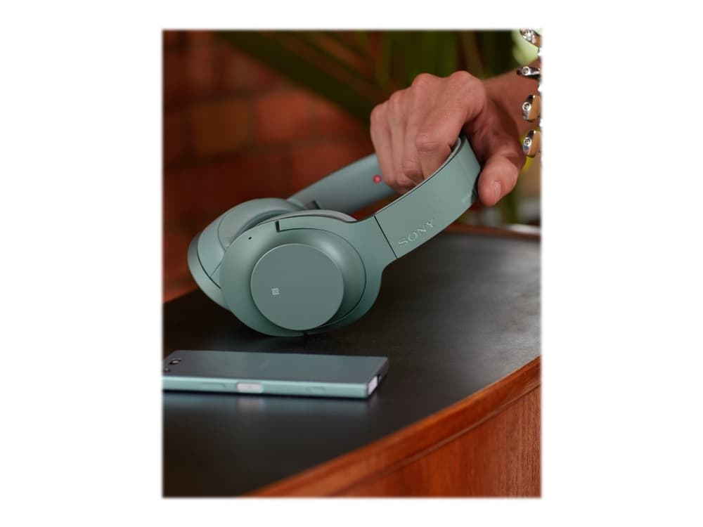 Sony h.ear on 2 Wireless NC WH-H900N - Hodetelefoner - full størrelse - Bluetooth - trådløs - NFC - aktiv støydemping - horisontgrønn