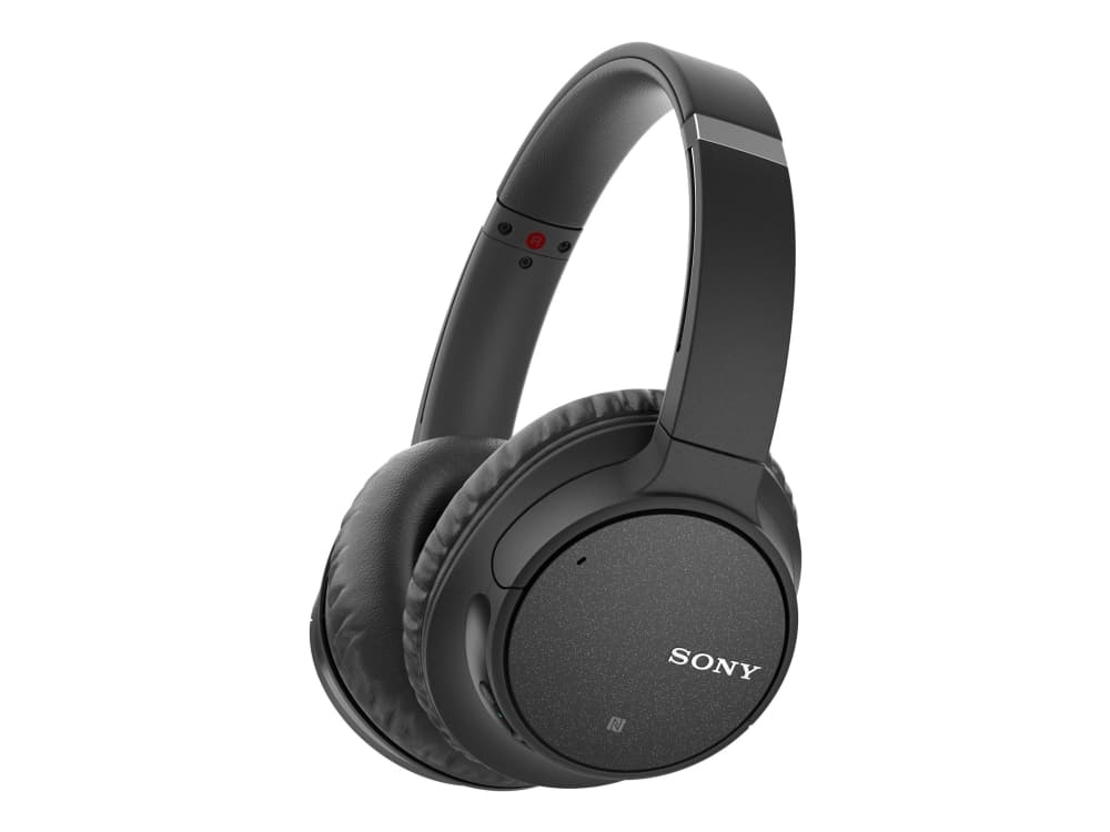 Sony WH-CH700N - Hörlurar med mikrofon - fullstorlek - Bluetooth - trådlös - NFC - aktiv brusradering - 3,5 mm kontakt - svart