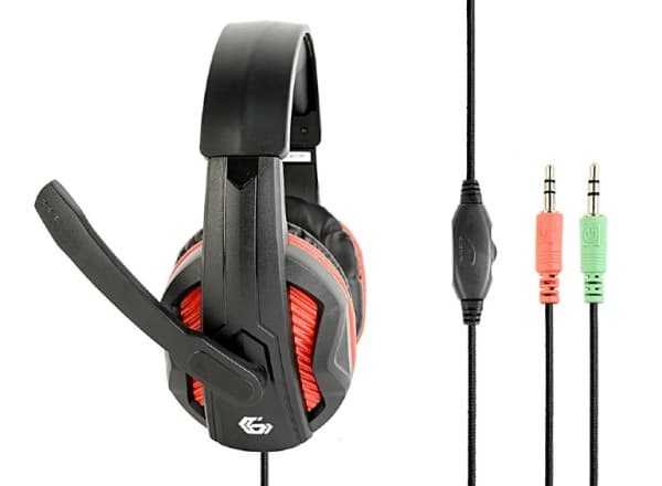 Gembird GHS-03, Headset, Huvudband, Spela, Svart, Röd, Binaural, 2 m