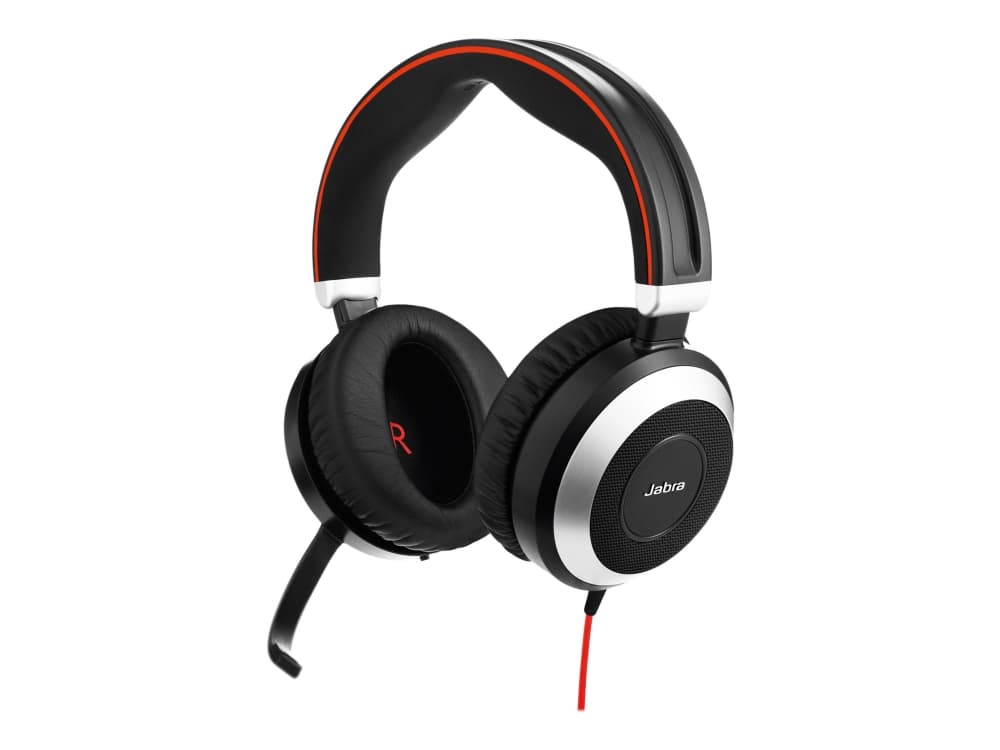 Jabra Evolve 80 MS stereo - Hodesett - full størrelse - kablet - aktiv støydemping