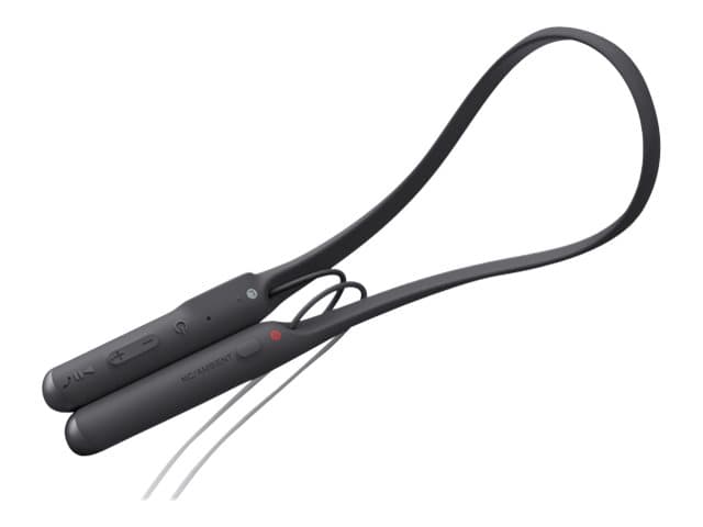 Sony WI-C600N - Hörlurar med mikrofon - inuti örat - montering bakom nacken - Bluetooth - trådlös - NFC - aktiv brusradering - svart