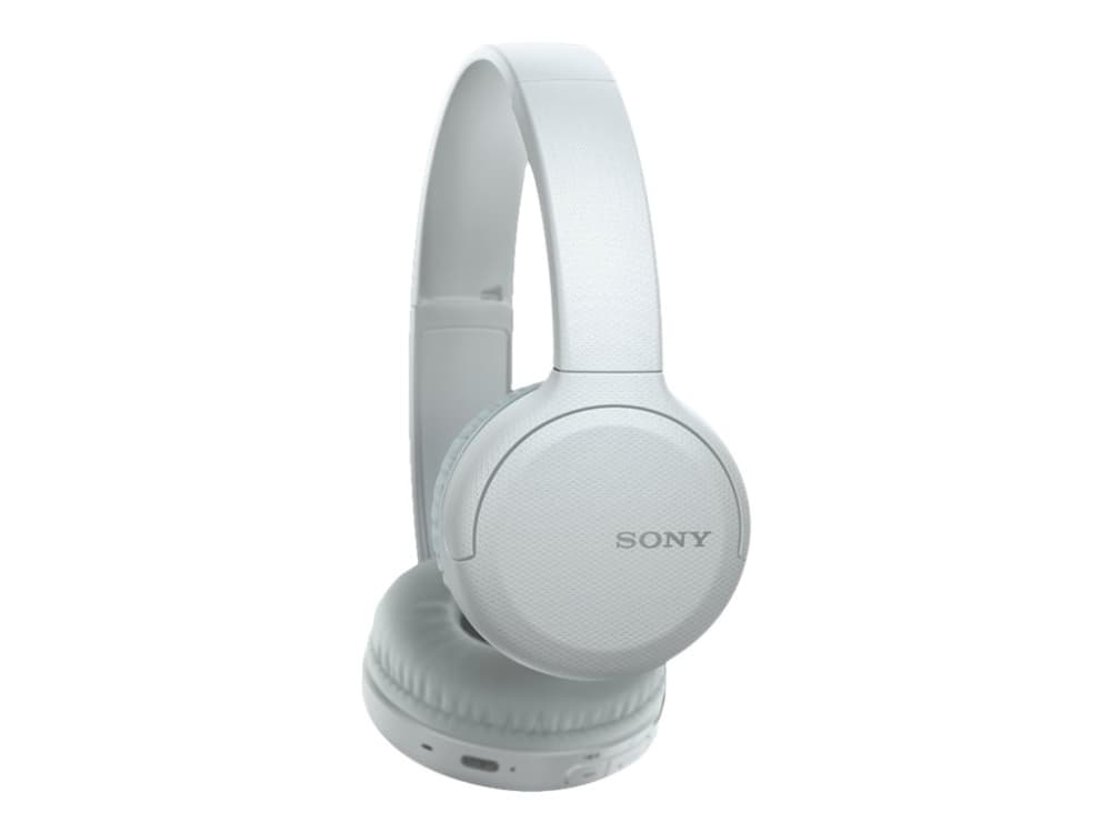 Sony WH-CH510 - Hörlurar med mikrofon - på örat - Bluetooth - trådlös - NFC - vit