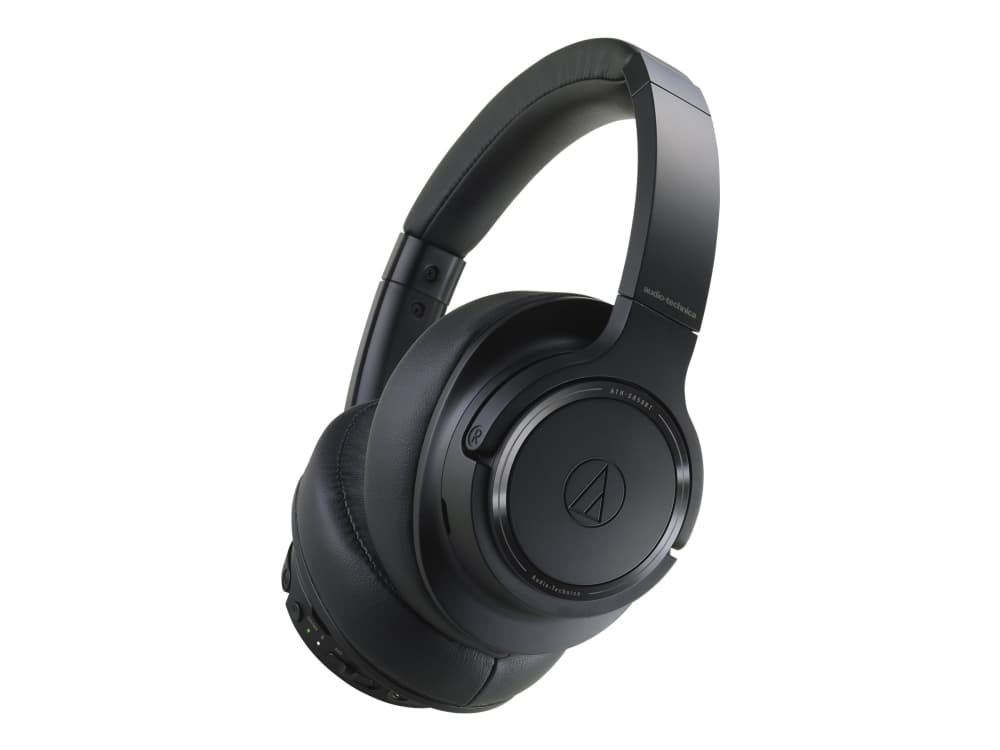 Audio-Technica ATH SR50BT - Hodetelefoner med mikrofon - full størrelse - Bluetooth - trådløs - 3,5 mm jakk - lydisolerende - svart