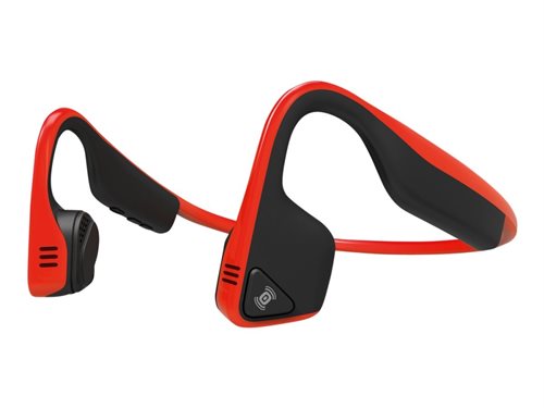 Bild av AfterShokz Trekz Titanium - Hörlurar med mikrofon - öppet öra - montering bakom nacken - Bluetooth - trådlös - canyonröd