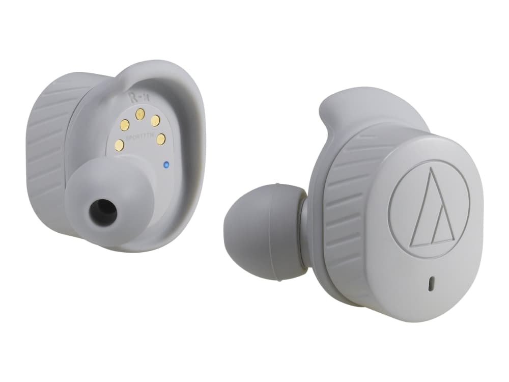 Audio-Technica ATH SPORT7TW - True wireless-hodetelefoner med mikrofon - i øret - Bluetooth - grå