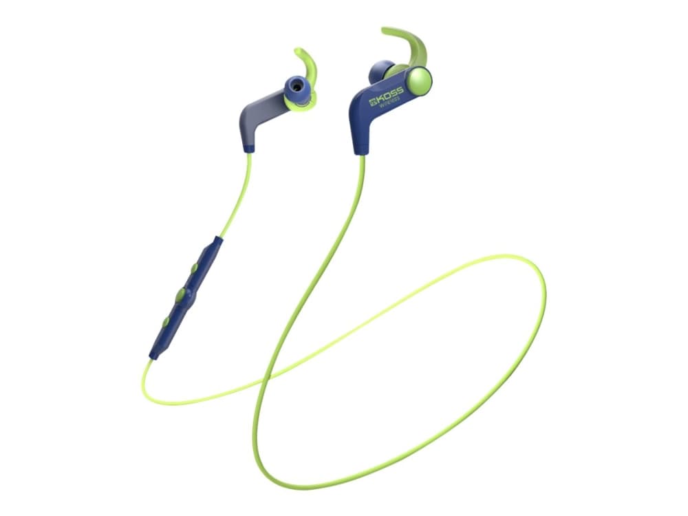 Koss BT190i - Ørepropper med mikrofon - i øret - Bluetooth - trådløs - blå, grønn