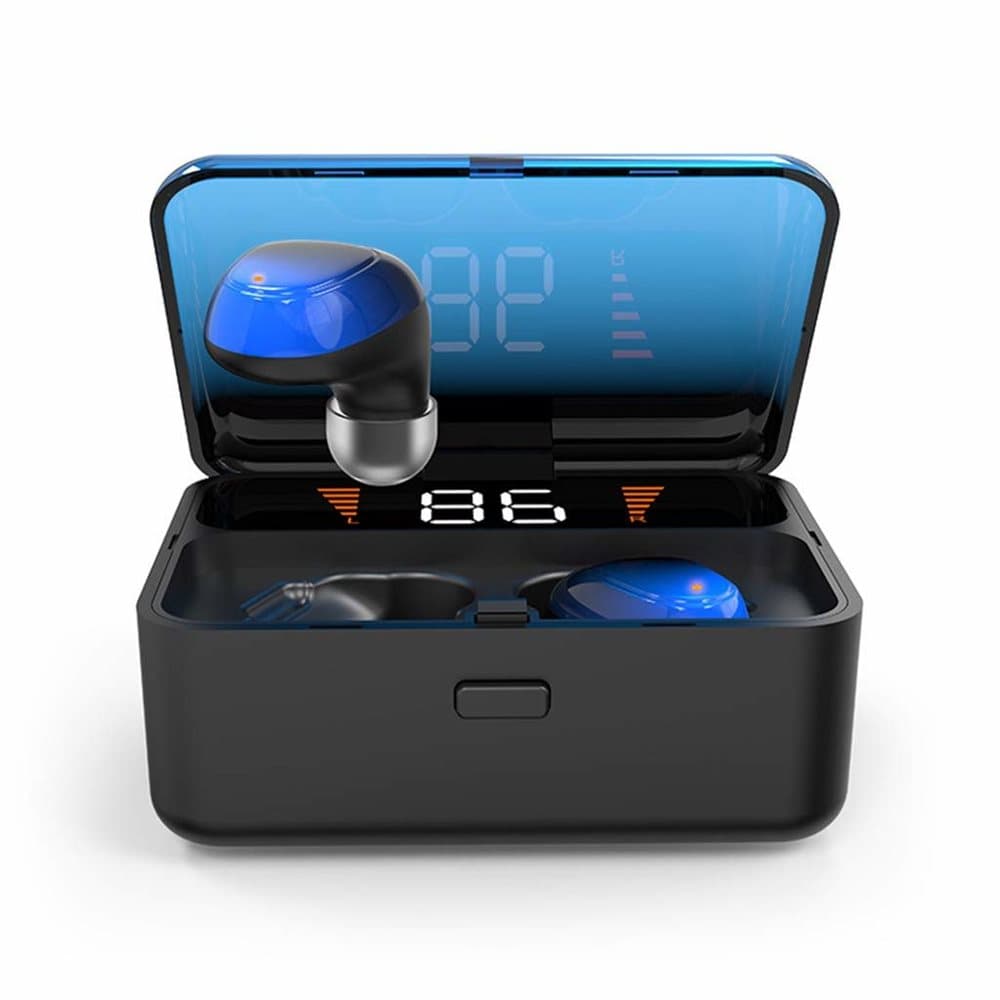 Trådløse Bluetooth 5.0 øretelefoner med berøringsblå