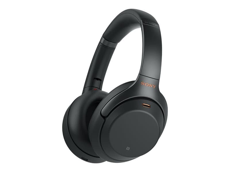 Sony WH-1000XM3 - Hodetelefoner - full størrelse - Bluetooth - trådløs - NFC - aktiv støydemping - 3,5 mm jakk - svart