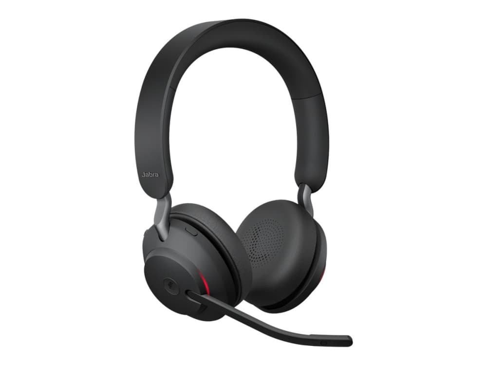 Jabra Evolve2 65 MS Stereo - Hodesett - on-ear - Bluetooth - trådløs - USB-C - lydisolerende - svart