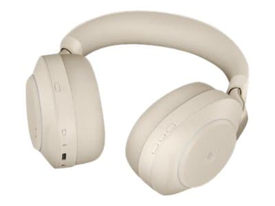 Jabra Evolve2 85 MS Stereo - Hodesett - full størrelse - Bluetooth - trådløs, kablet - aktiv støydemping - 3,5 mm jakk - lydisolerende - beige