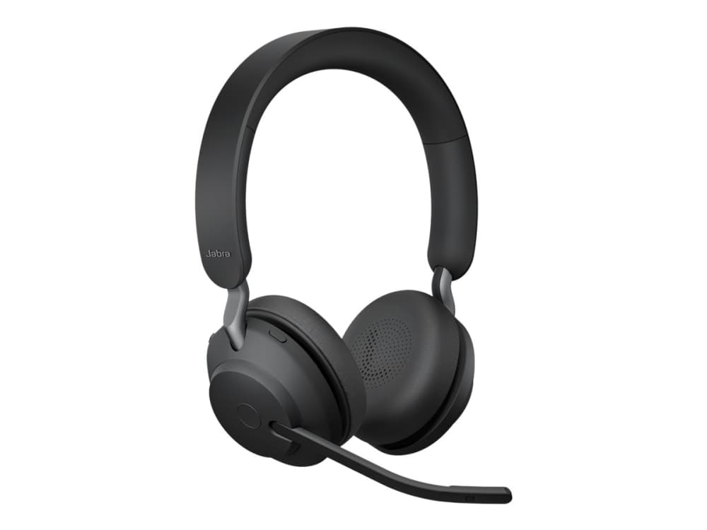 Jabra Evolve2 65 UC Stereo - Hodesett - on-ear - Bluetooth - trådløs - USB-A - lydisolerende - svart