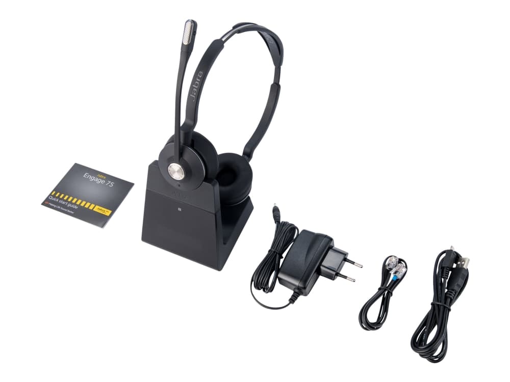 Jabra Engage 75 Stereo - Headset - på øret - DECT / Bluetooth - trådløs - NFC