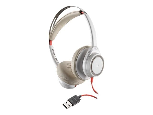 Poly - Plantronics Blackwire 7225 - Hodesett - on-ear - kablet - aktiv støydemping - USB - hvit