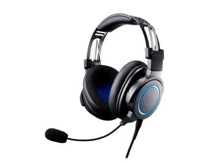 Audio-Technica ATH-G1, Hodesett, Hodebånd, Spilling, Svart, Blå, Stereofonisk, Rotasjon