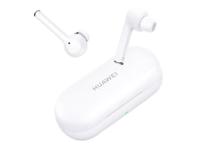 Huawei FreeBuds 3i - True wireless-hodetelefoner med mikrofon - i øret - Bluetooth - aktiv støydemping - keramisk hvit