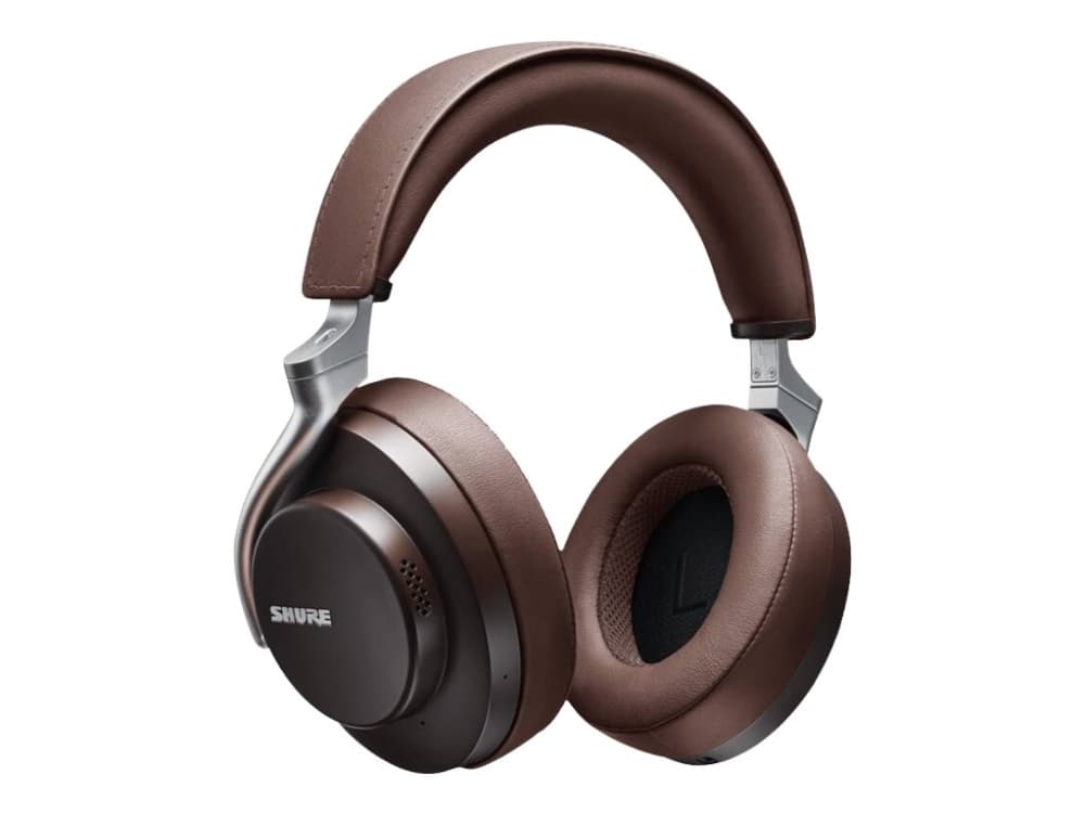 Shure Aonic 50 - Hodetelefoner med mikrofon - full størrelse - Bluetooth - trådløs - aktiv støydemping - 3,5 mm jakk, USB-C - brun