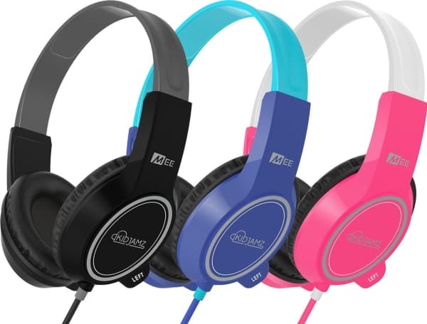 Headphones MEE audio KidJamz 3 (Kid Jamz KJ35) Headphones for children 4-12 with a volume limiter - White - Pink