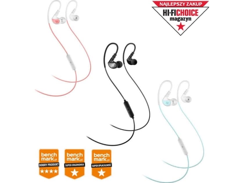 MEE audio headphones MEE Audio X1 (X-1) Sports in-ear headphones with patented mounting system, remote and microphone - Pink