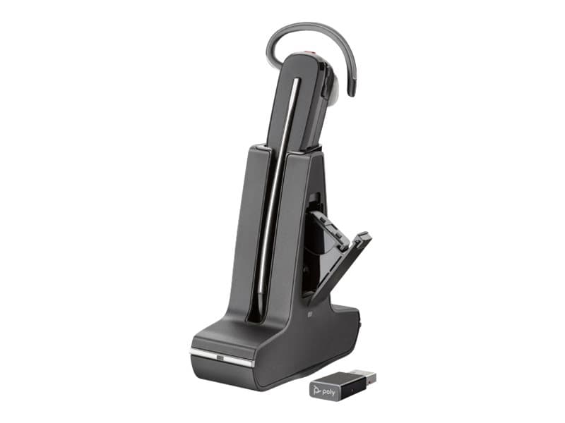 Poly Savi 8245 UC, Unlimited Talk Time, Microsoft - 8200 Series - hodesett - i øret - konvertibel - DECT - trådløs - aktiv støydemping