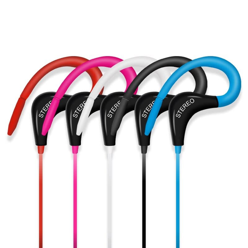 sport hörlurar 3.5mm / trådbundet headphones / headset med öronkrok för sport, jogging and gymnastics